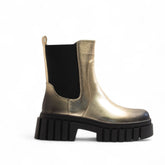 Europeon Union Women Gold Leather Half Boot #3301